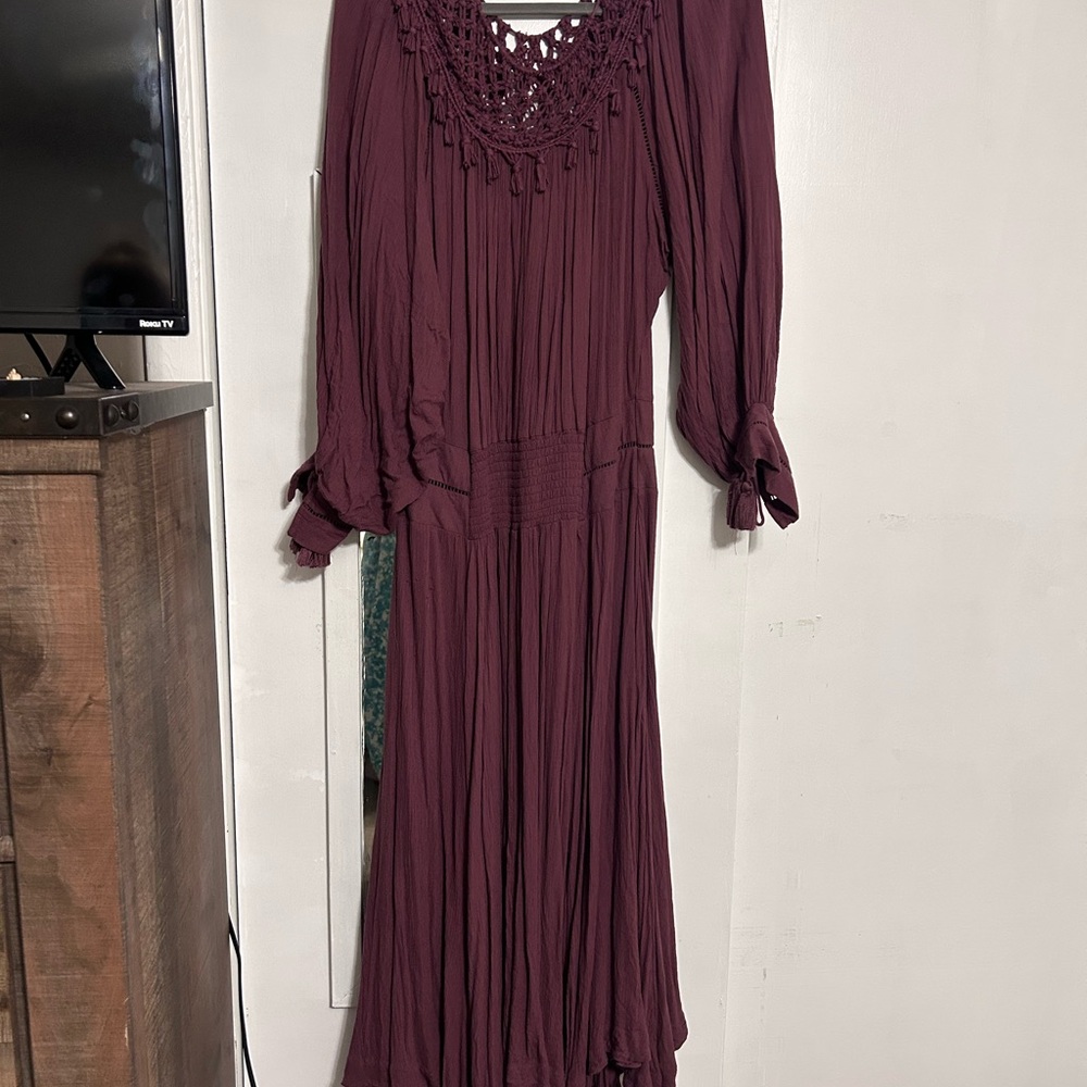 Free People Camille Macrame Yoke
Crochet Fringe Dress